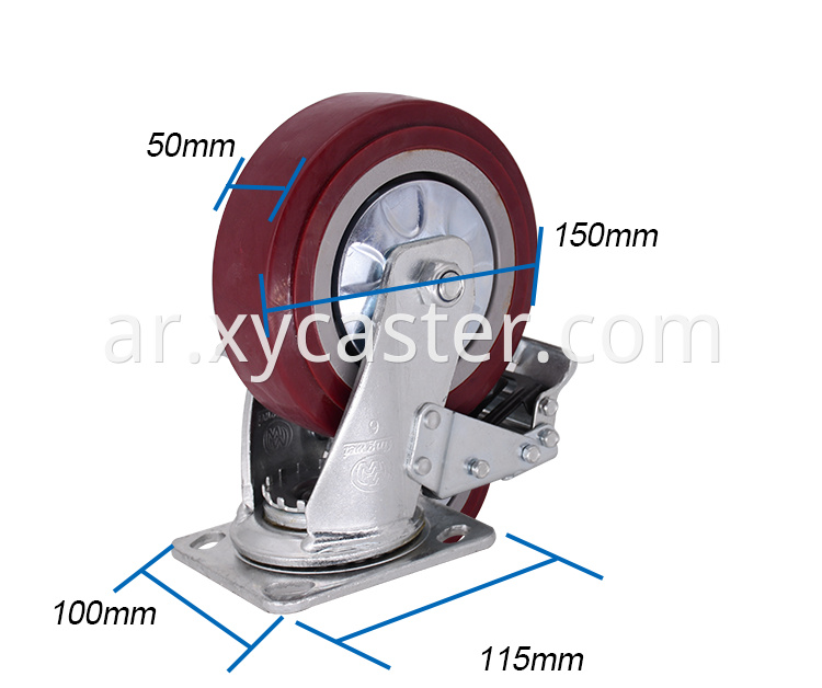 6 Inch Pvc Caster With Brake